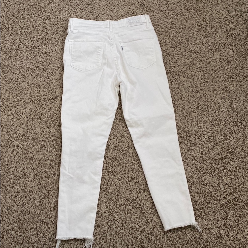 Levi's Women's 721 High Rise Distressed White Skinny Jeans - Picture 4 of 15